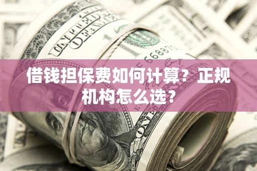 济南借钱担保费如何计算？正规机构怎么选？
