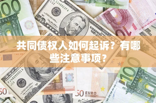 济南共同债权人如何起诉？有哪些注意事项？
